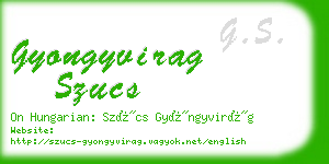 gyongyvirag szucs business card